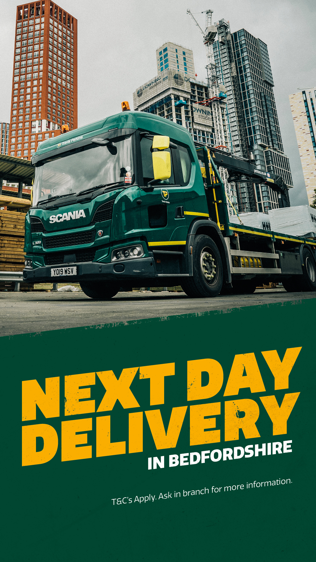 Travis Perkins Facebook ad: Next Day Delivery Available