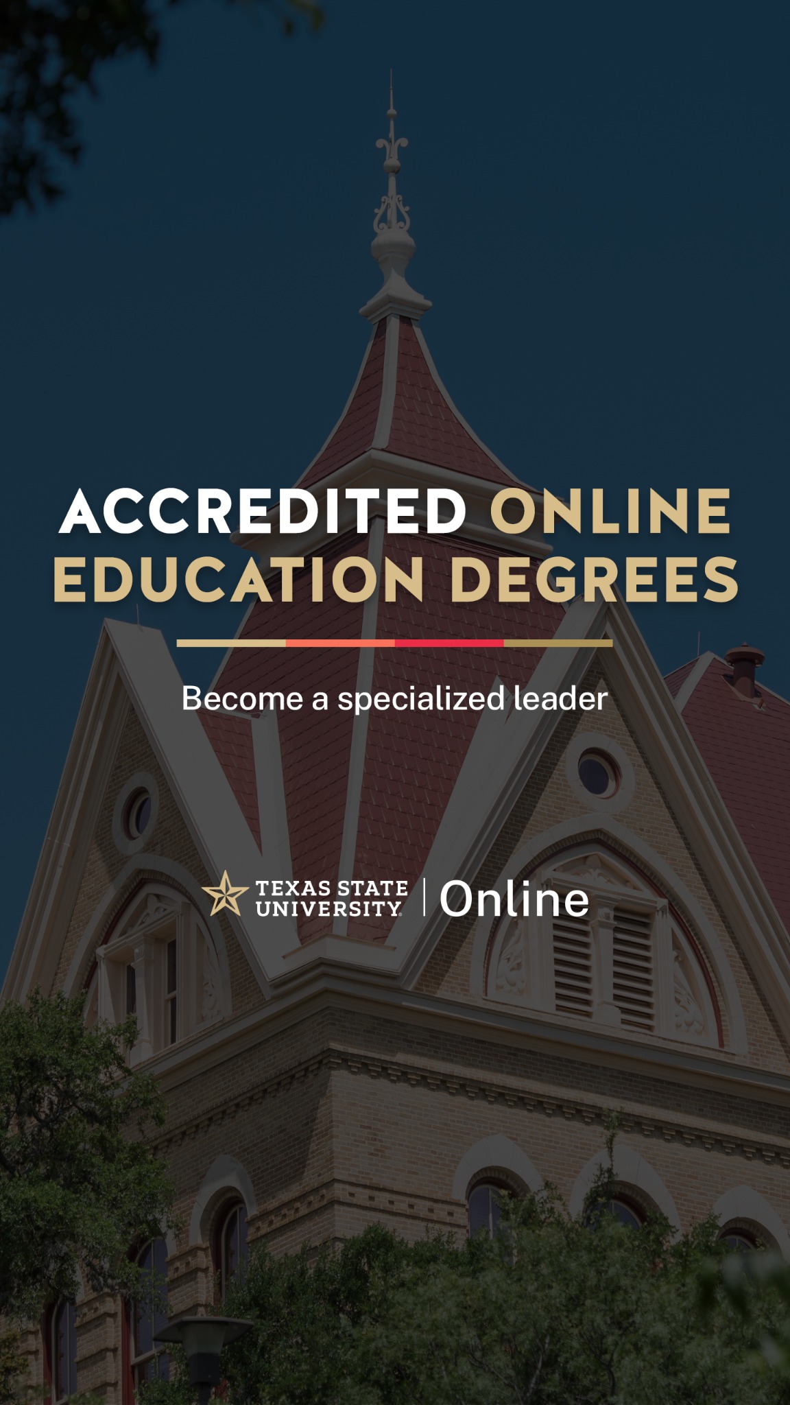 Texas State University Facebook ad