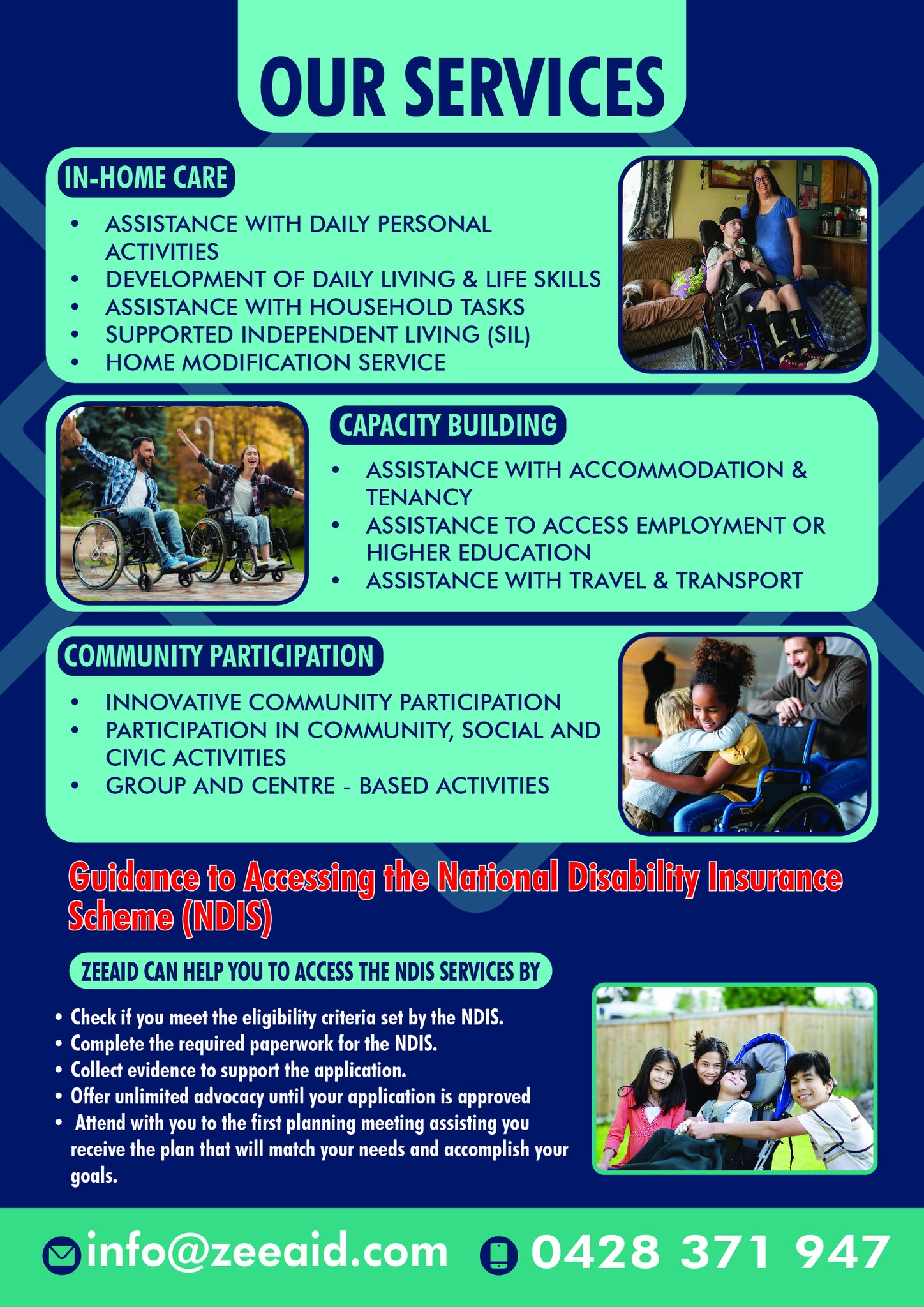 ZeeAid.NDIS disability services Facebook ad: ZeeAid.NDIS Disability