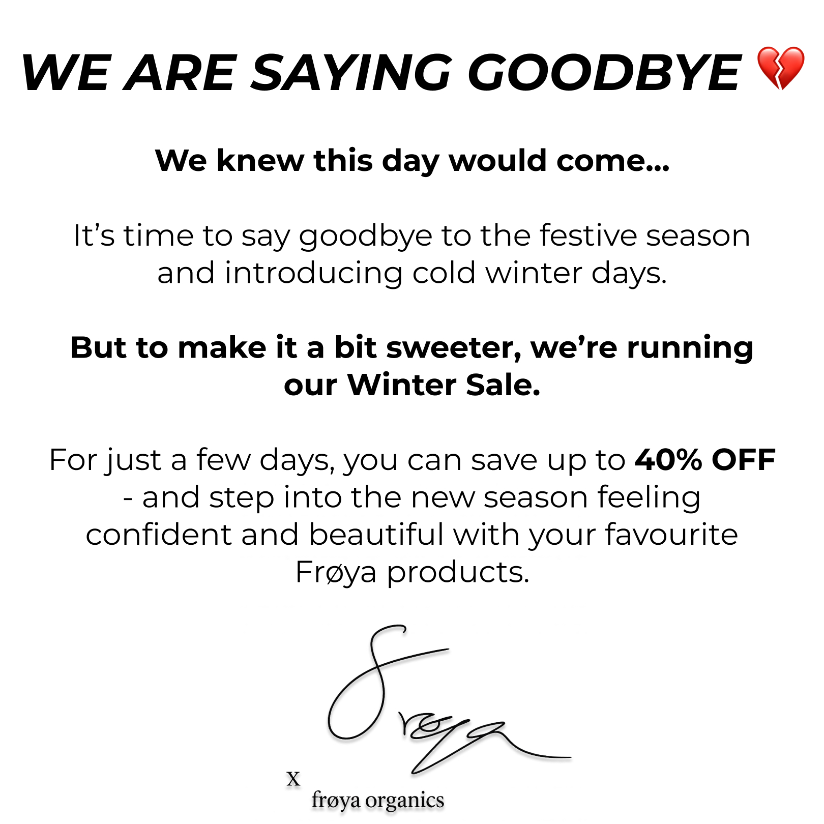 Frøya Organics Facebook ad