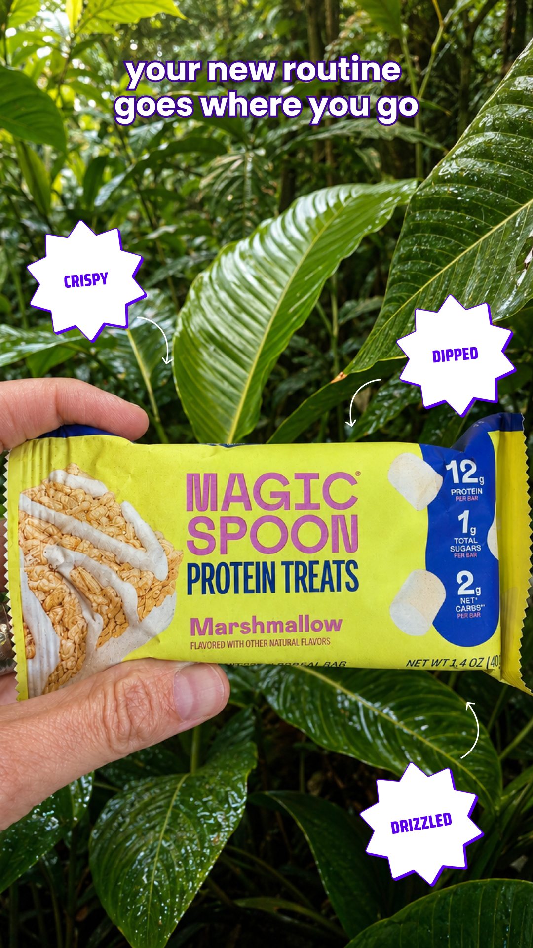 Magic Spoon Cereal Facebook ad: 12g Protein. 1g Sugar. Still Tastes Like a Treat.