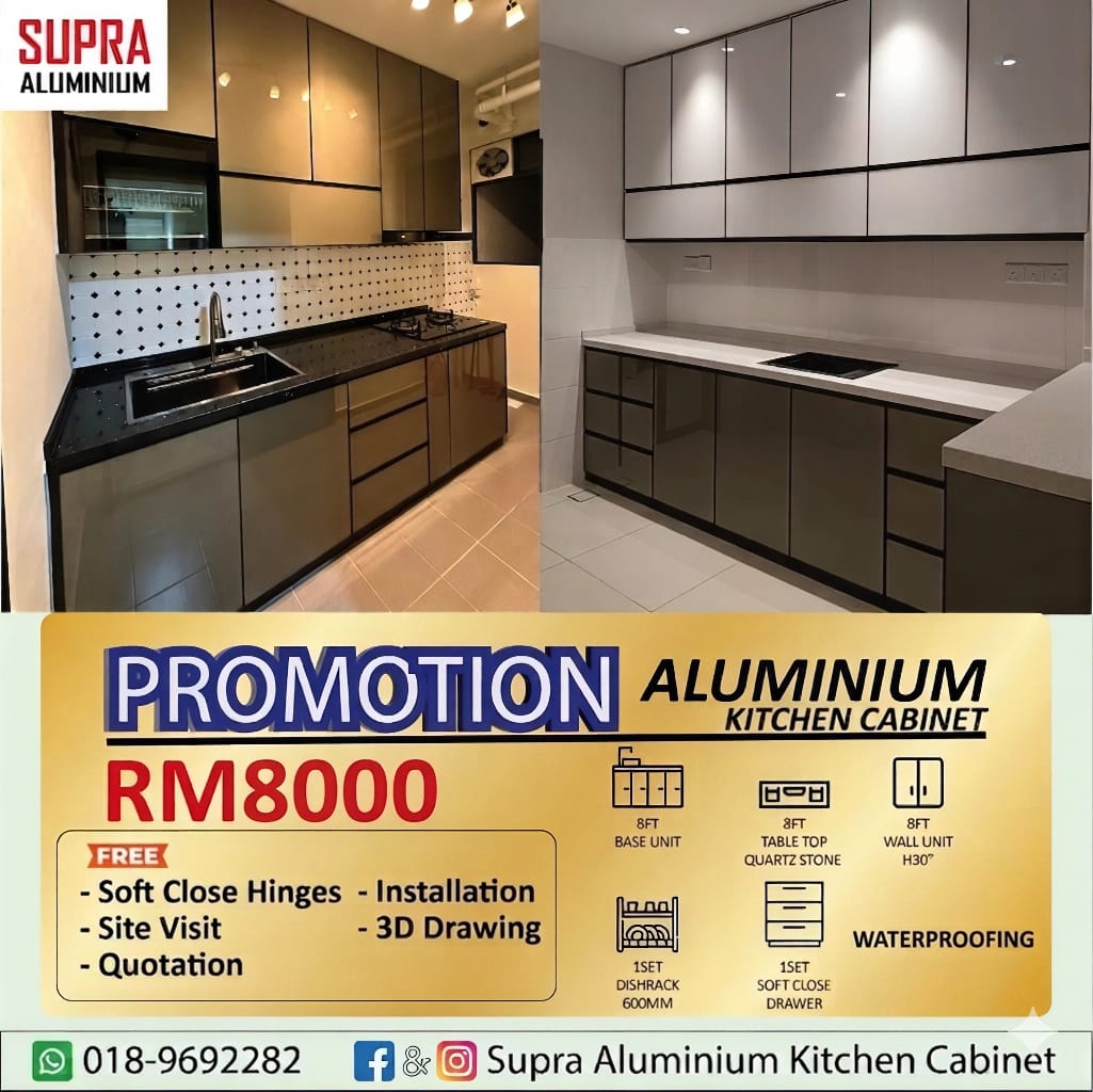 Supra Aluminium Kitchen Cabinet Facebook ad: PROMOTION PRICE@RM8000