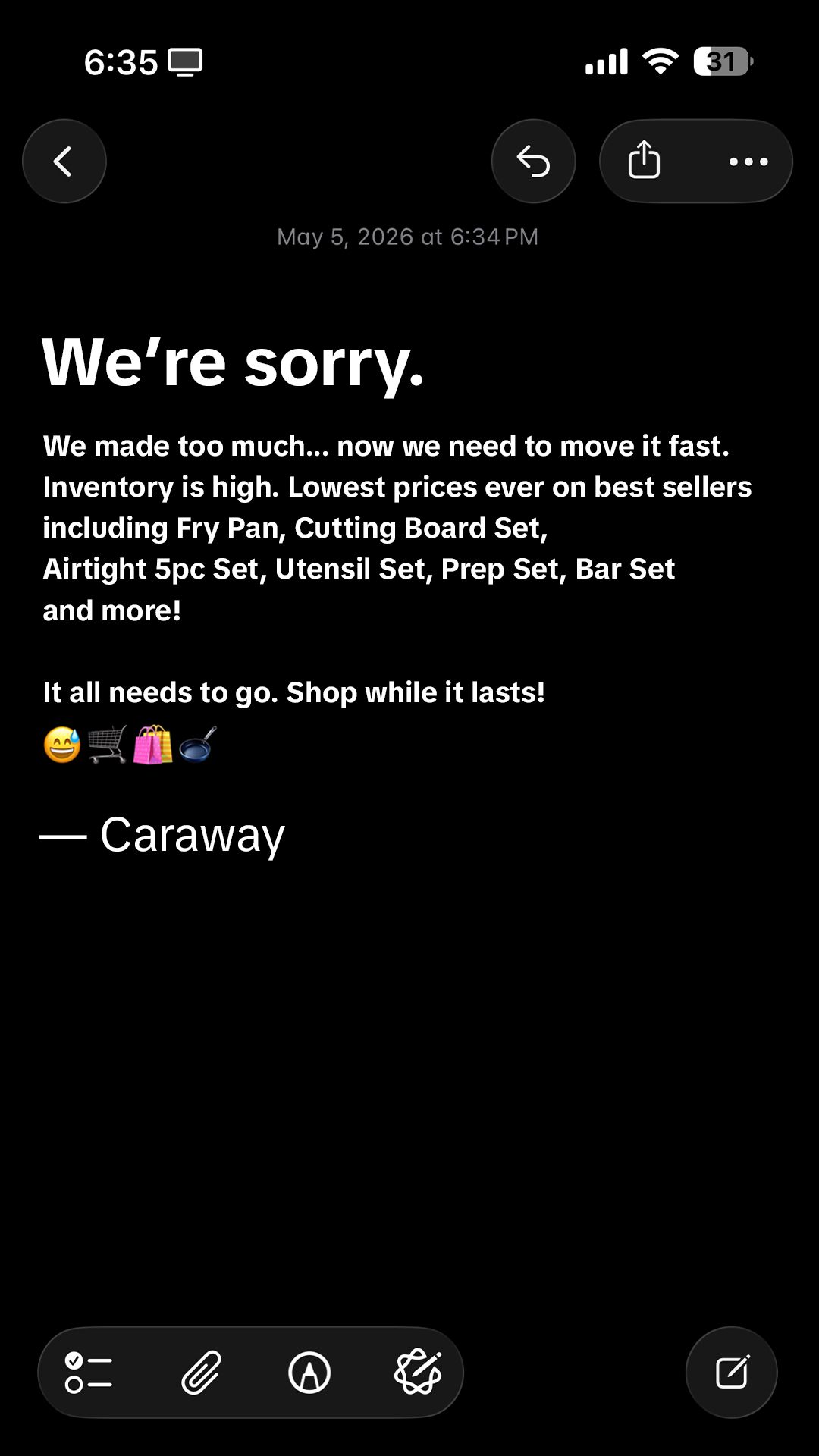 Caraway Facebook ad