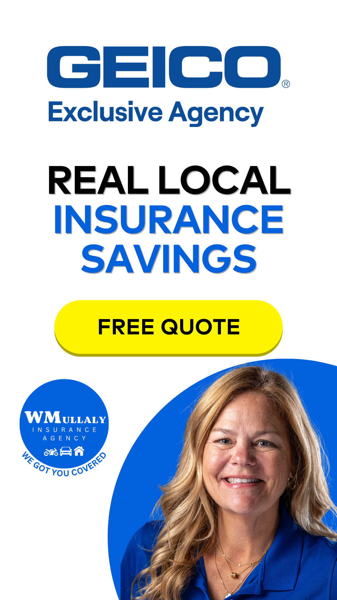 Mullaly Insurance Facebook ad: Real Local Insurance Savings