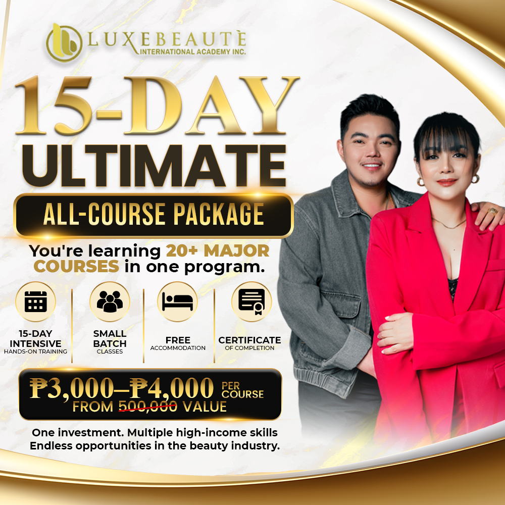 LuxeBeaute International Academy Inc. II Facebook ad: 20+ Beauty Courses in 15 Days