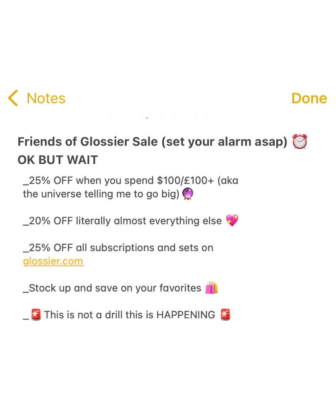 Glossier Facebook ad