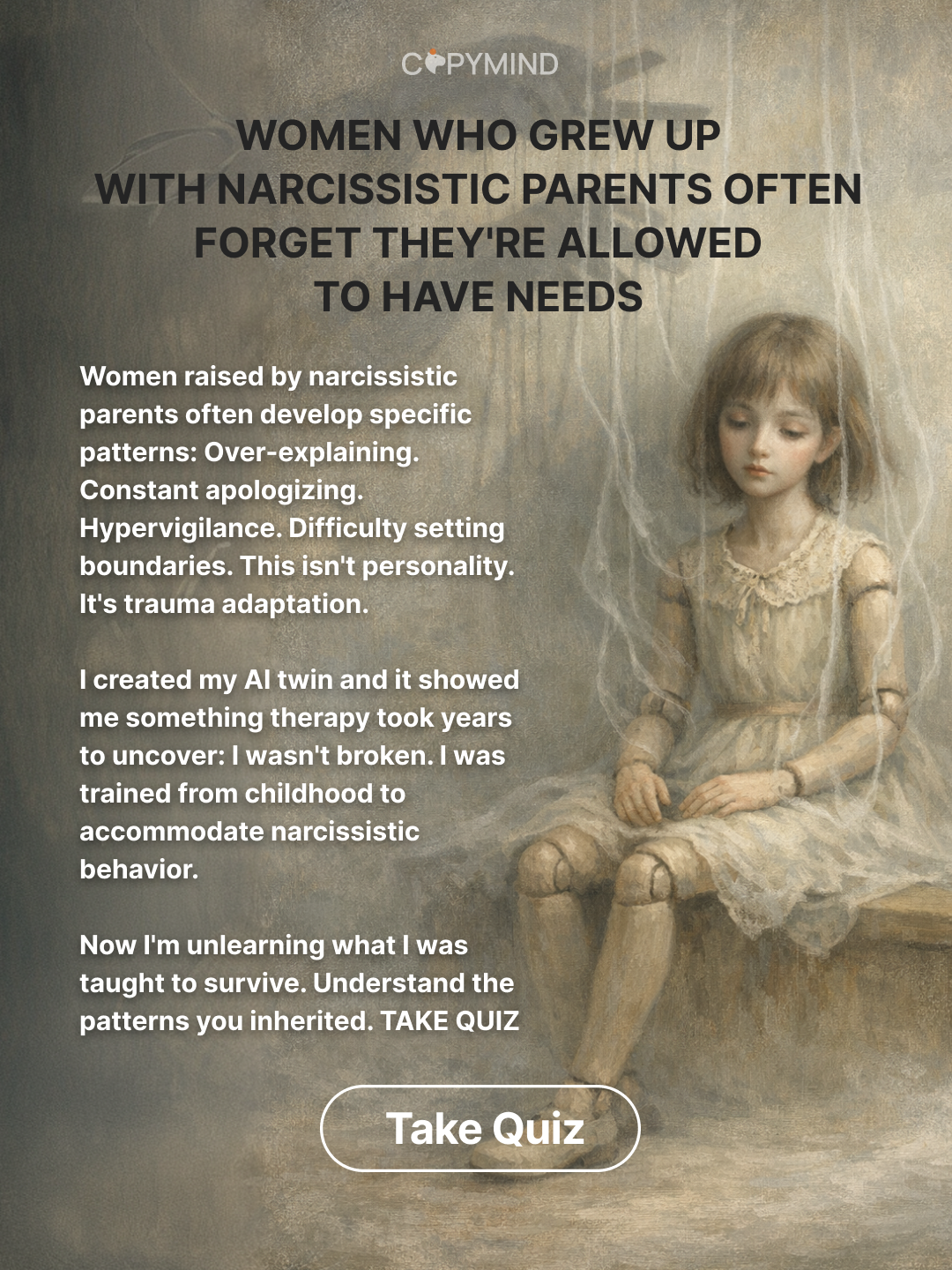 Copymind: AI twin for therapy Facebook ad
