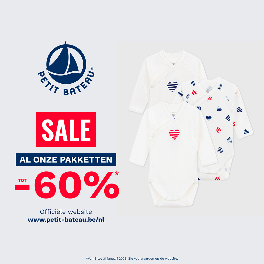 Petit Bateau Facebook ad: Tot -60%*: Nieuwe items