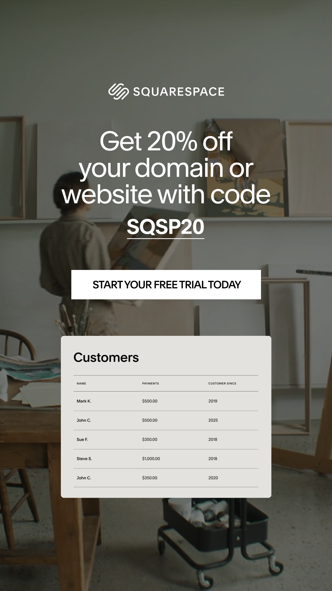 Squarespace Facebook ad