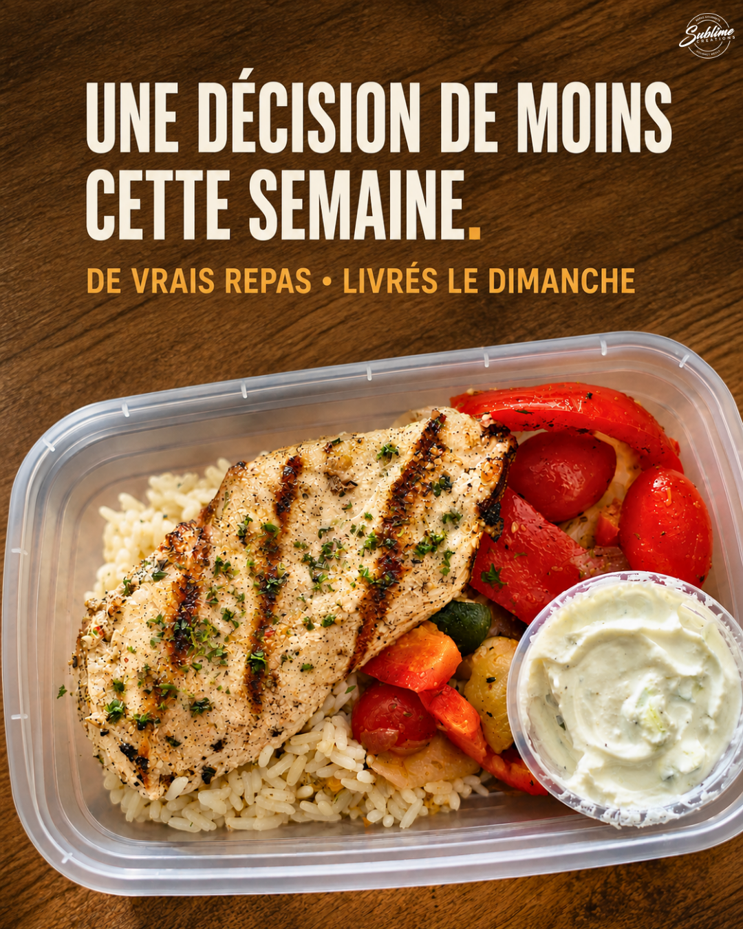 Sublime Creations Gourmet Meals Facebook ad: 15 $ sur votre 1re commande