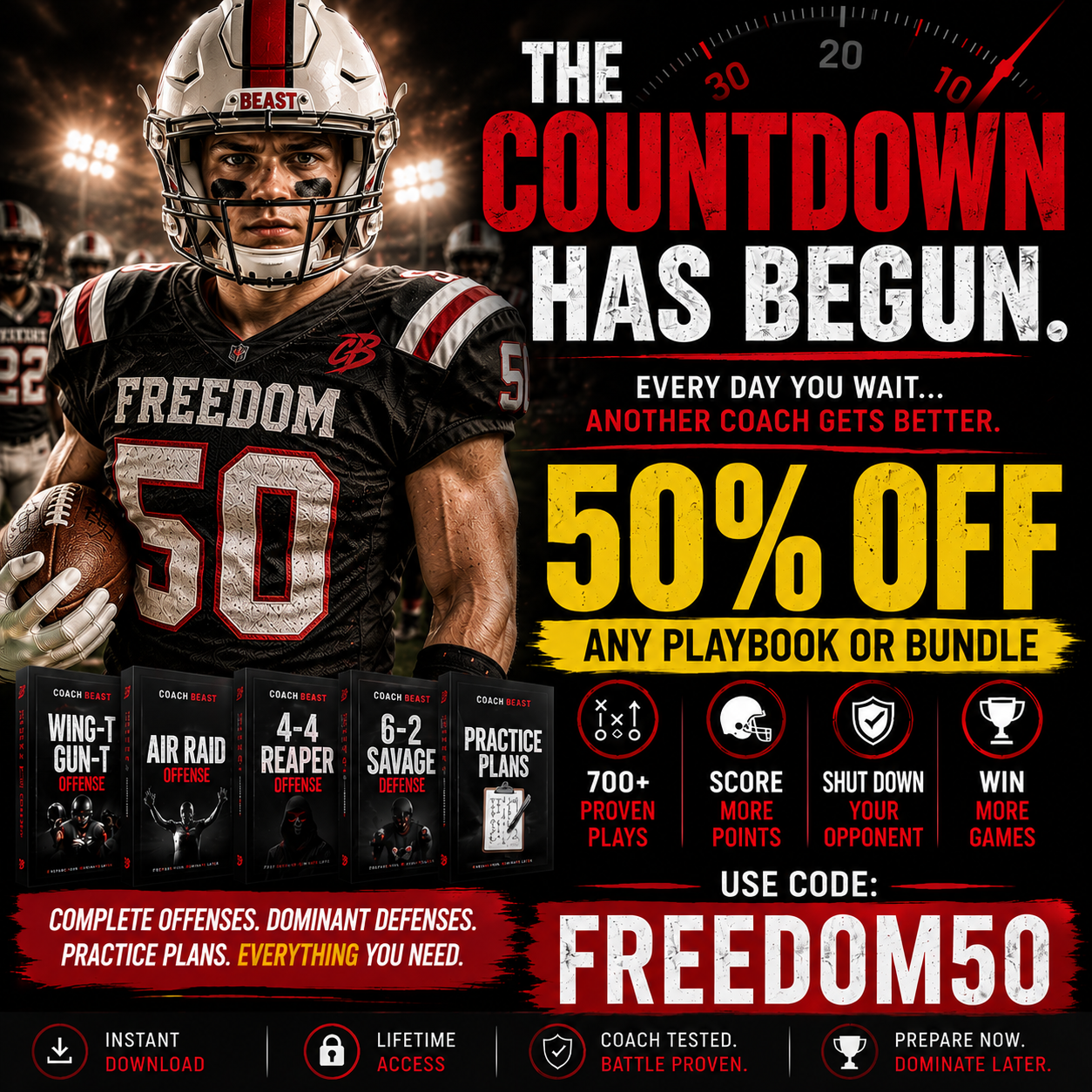 Beast Pod: A Youth Football Coaching Podcast Facebook ad