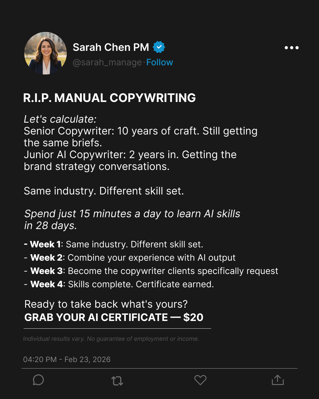 Coursiv Facebook ad