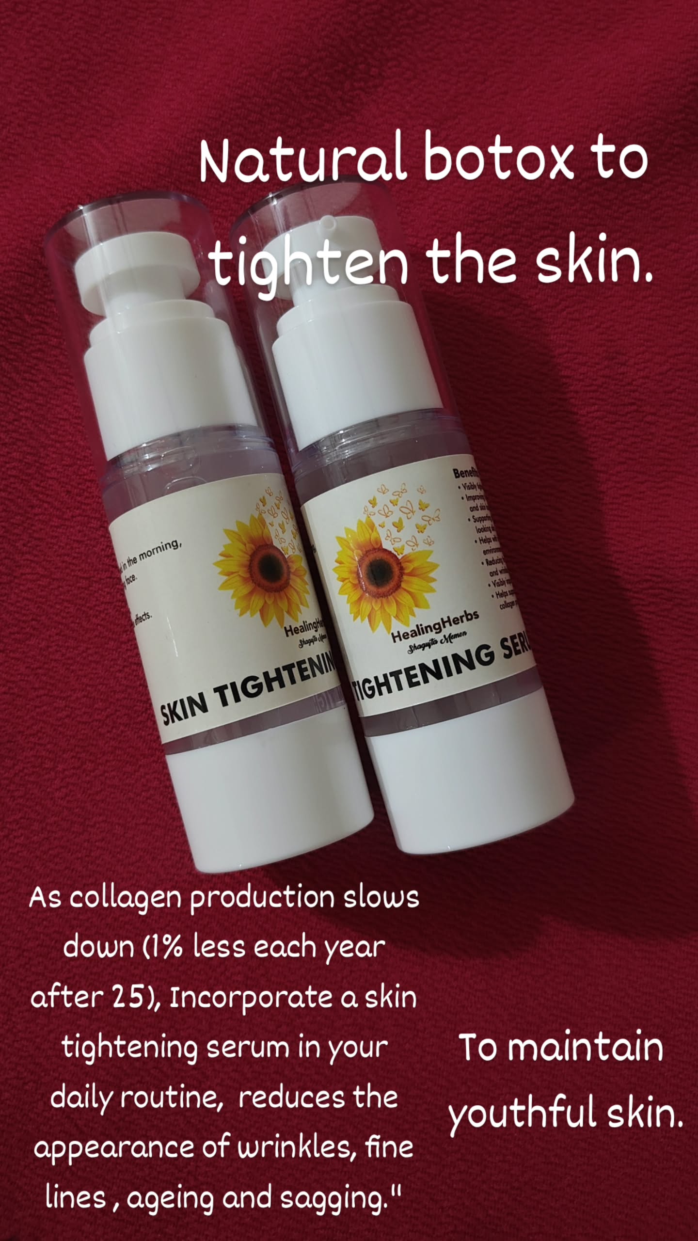 __healingherbs Facebook ad: As collagen production slows down (1% less each…