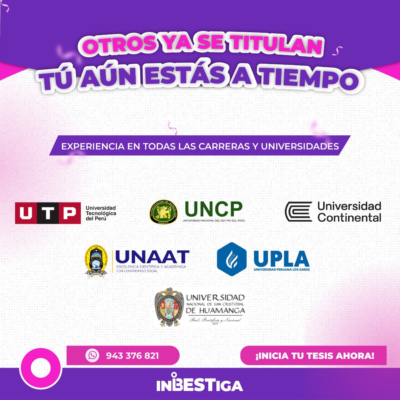 Inbestiga Huancayo Facebook ad: Inicia Hoy mismo