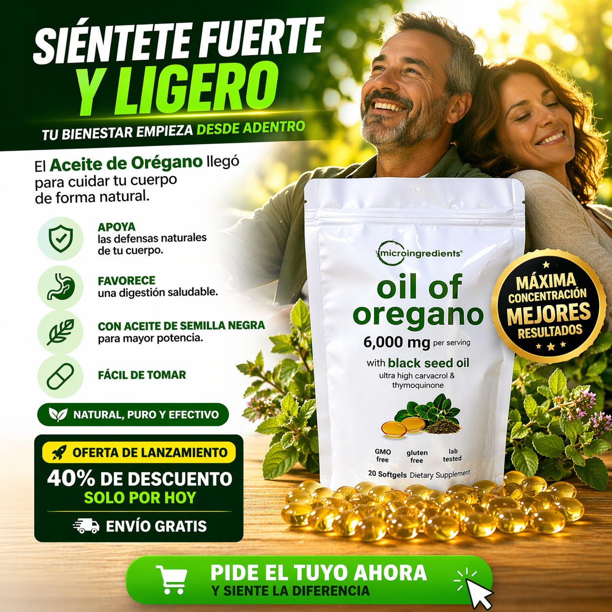 Instituto Bienestar del Dr. Alejandro Castillo Facebook ad: 40% OFF OIL OF OREGANO ¡Refuerza tus defensas HOY! 30…