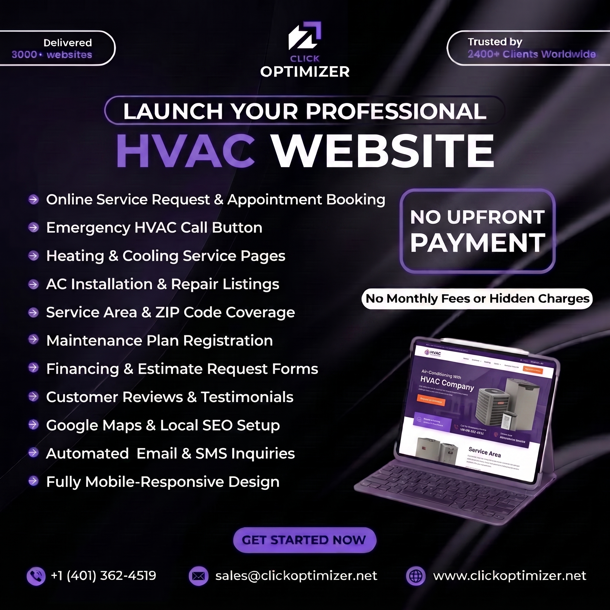 Click Optimizer Facebook ad: No Upfront Payment.