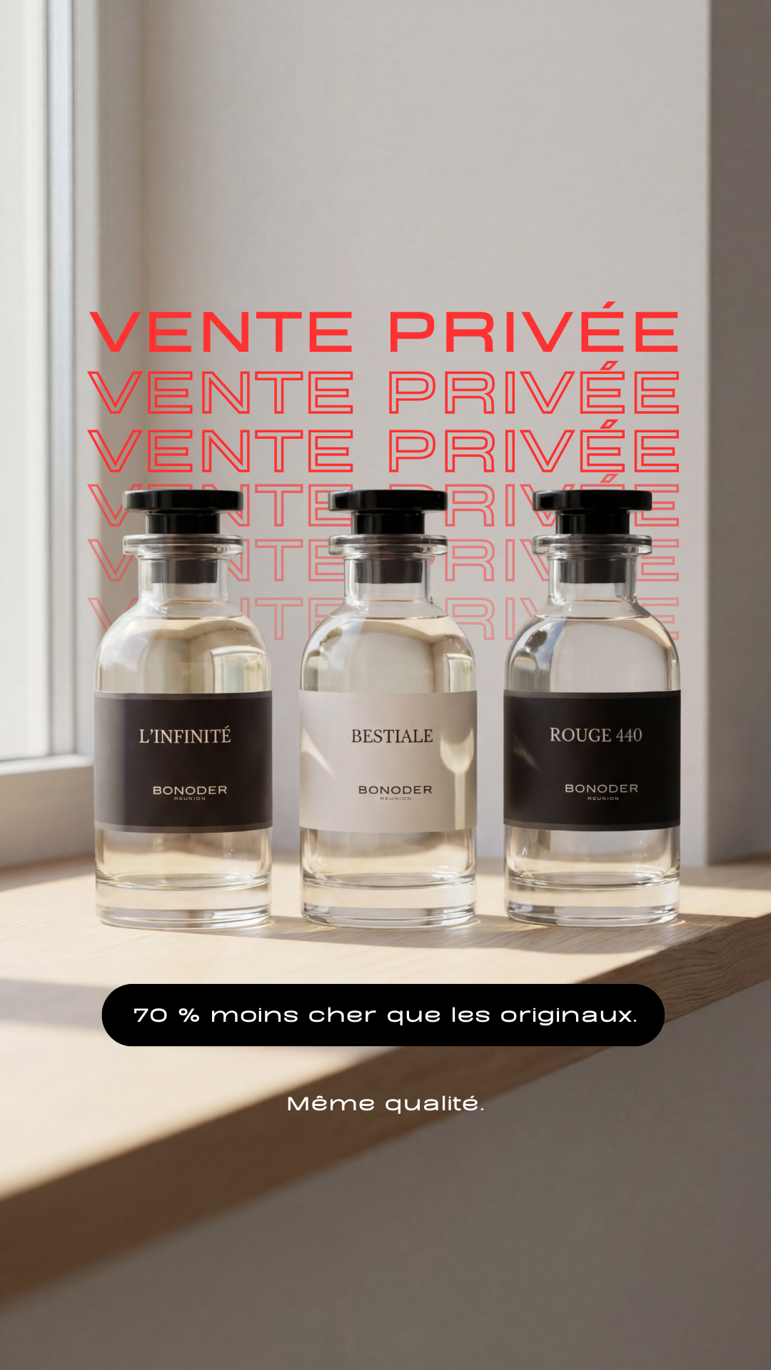 Bonoder Facebook ad: Des parfums qu’on remarque. Au juste prix