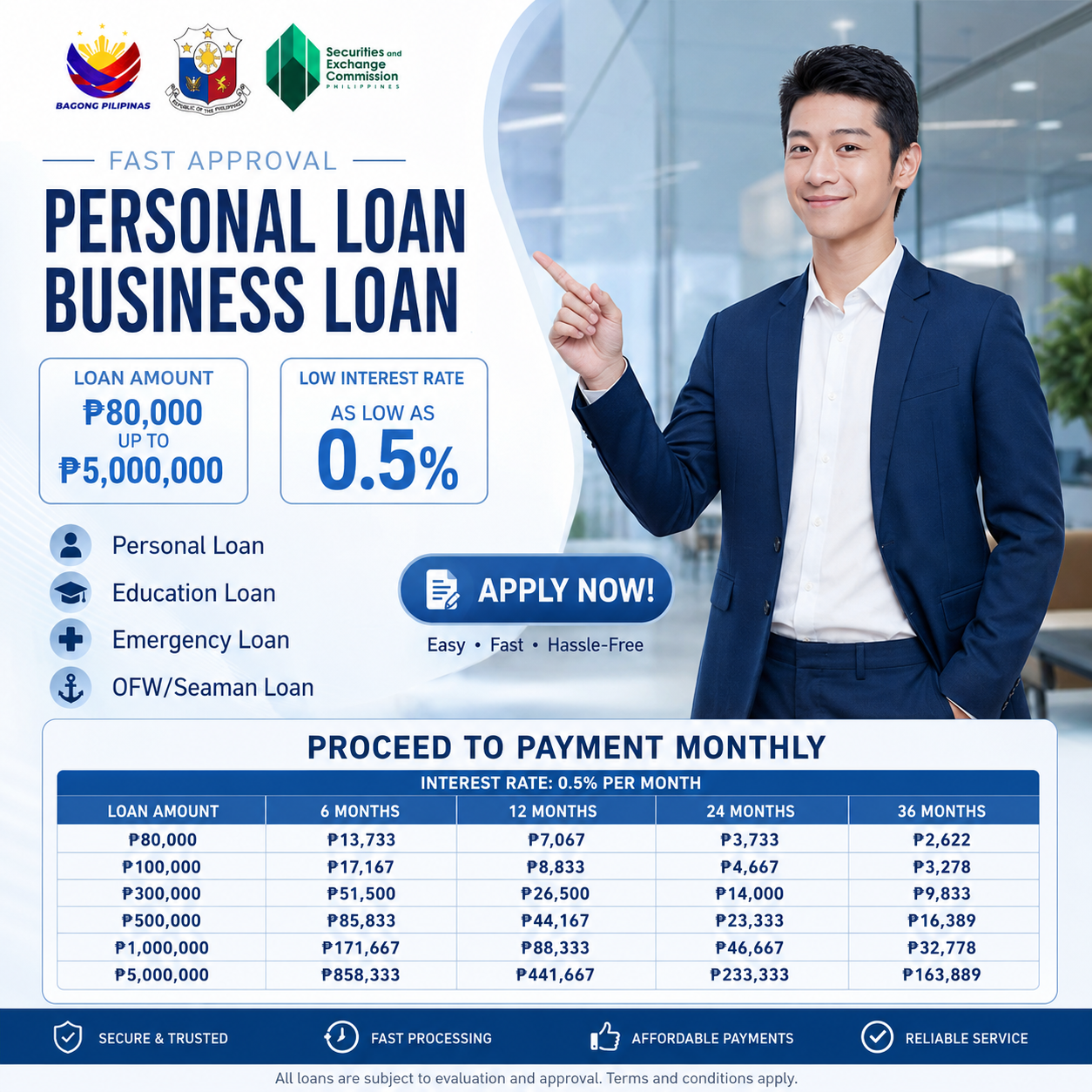 RCBC Quick Cash Loan INC. Facebook ad: GET A LOAN HERE