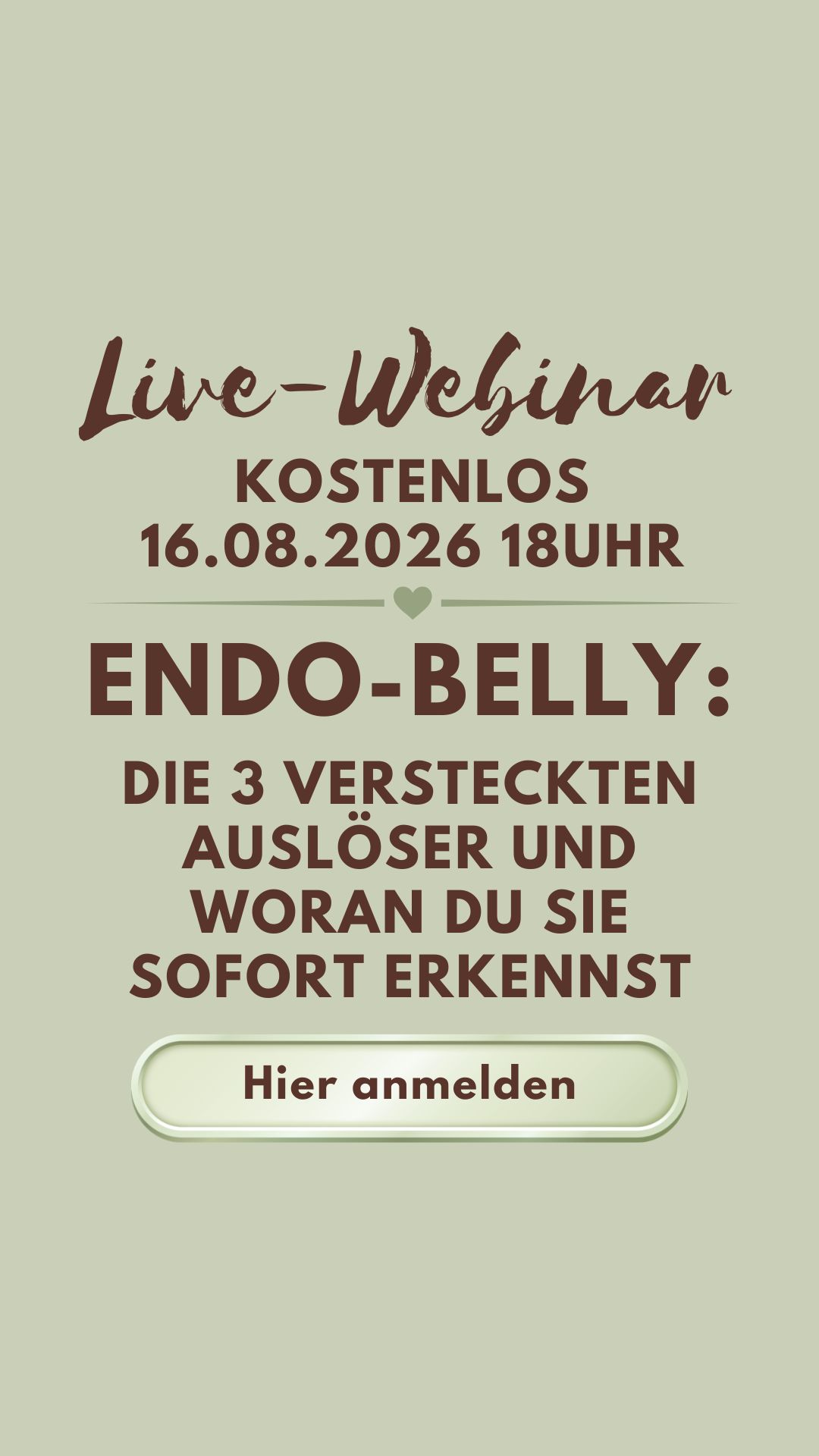 Feminatur Facebook ad: Endo-Belly: Die 3 versteckten Auslöser - kostenloses Webinar