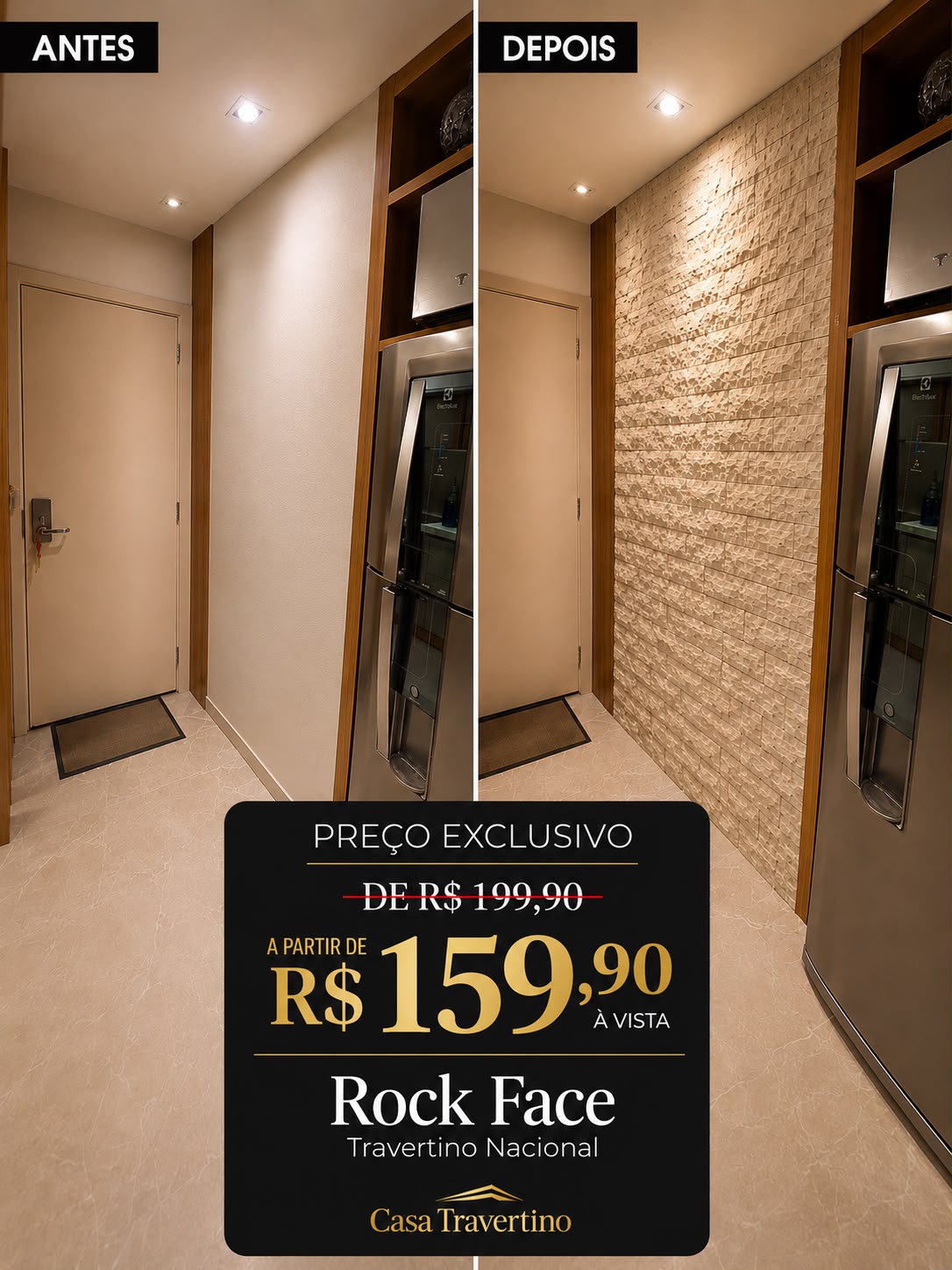 Casa Travertino Facebook ad: ROCK FACE A PARTIR DE R$159,90