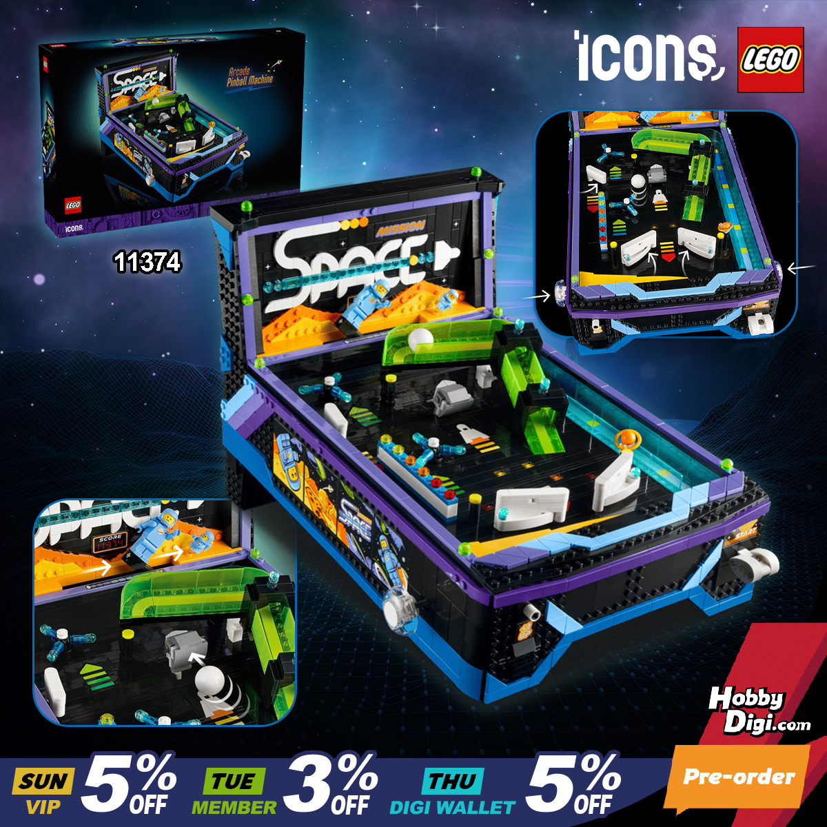 Brick - HobbyDigi Malaysia Facebook ad: 【 New: LEGO Icons Arcade Pinball Machine (11374)】