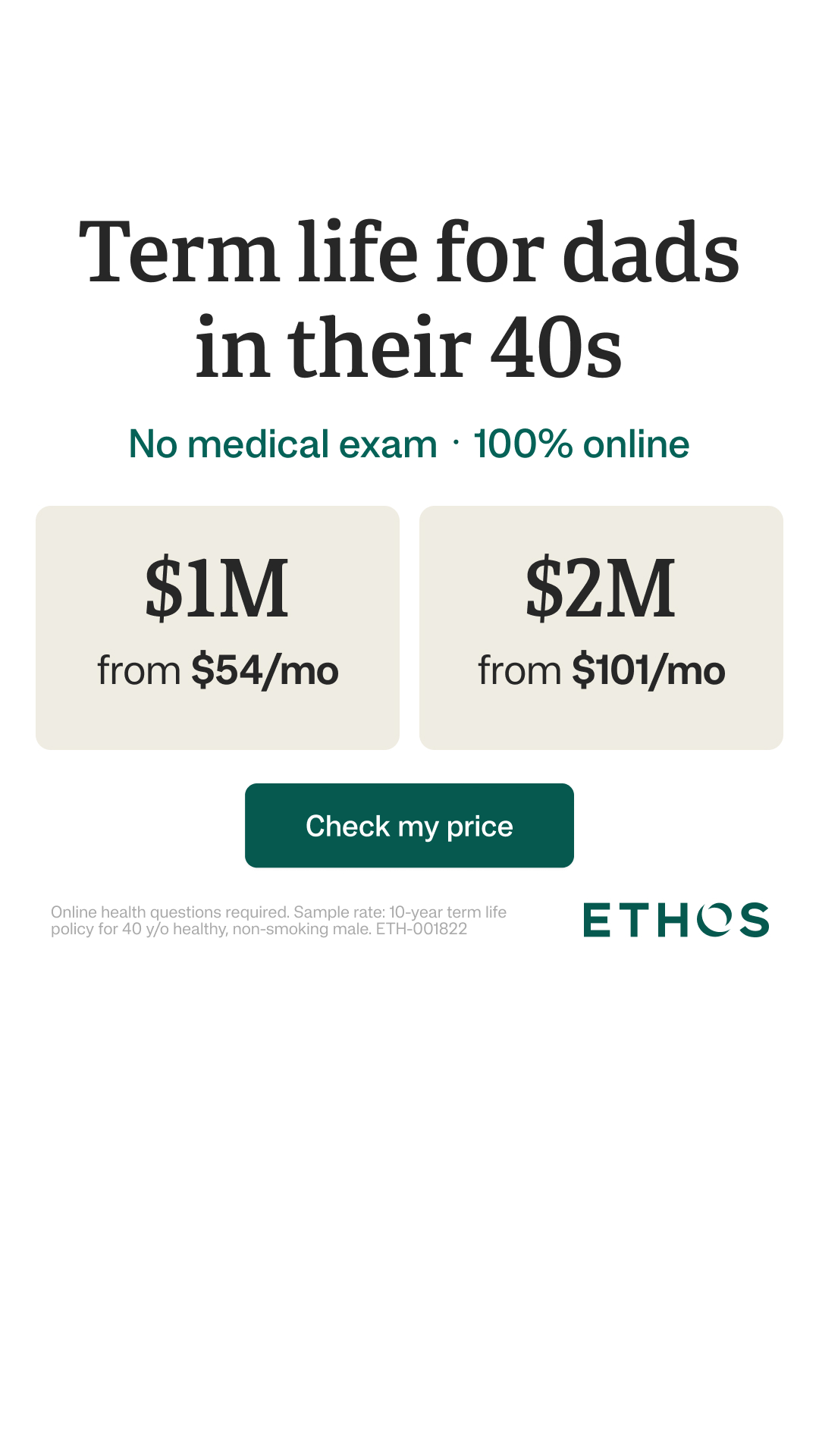 Ethos Facebook ad