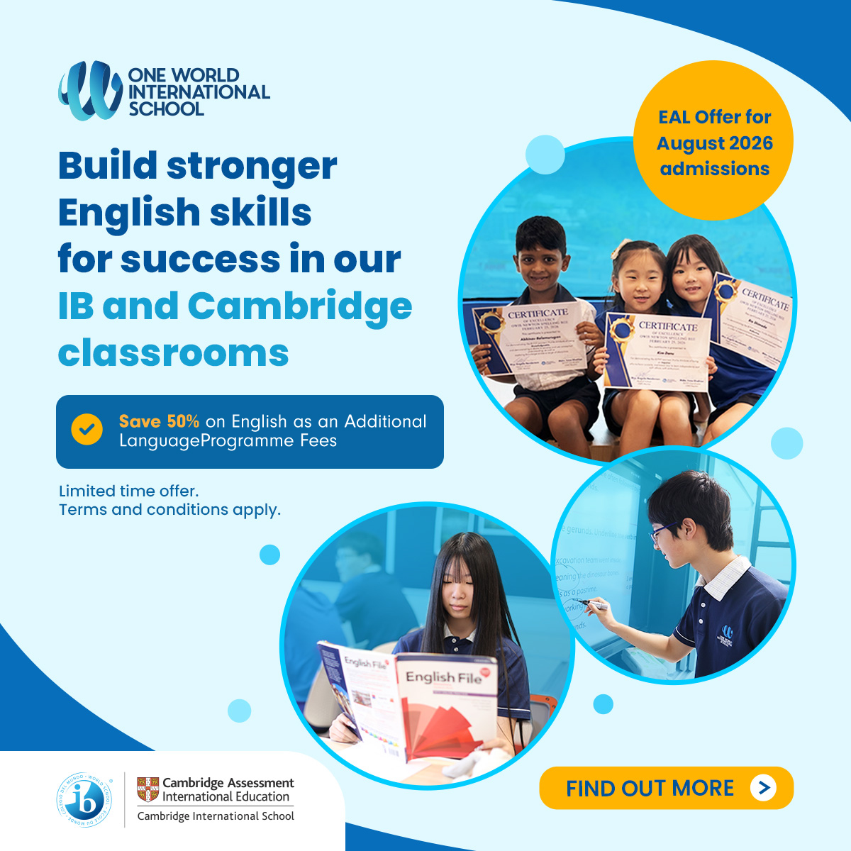 One World International School Singapore Facebook ad