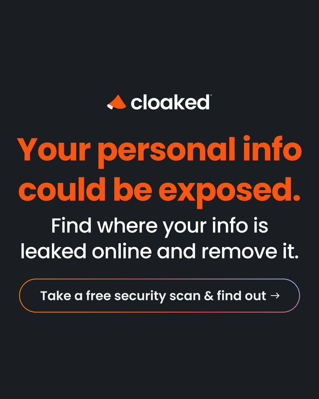 Cloaked Inc. Facebook ad