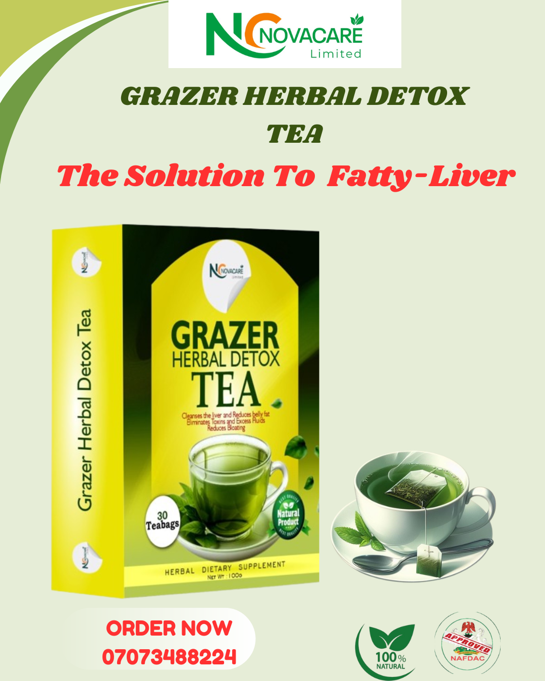 Novastores.ng Facebook ad: Burn Fat Naturally - 100% NAFDAC Approved!