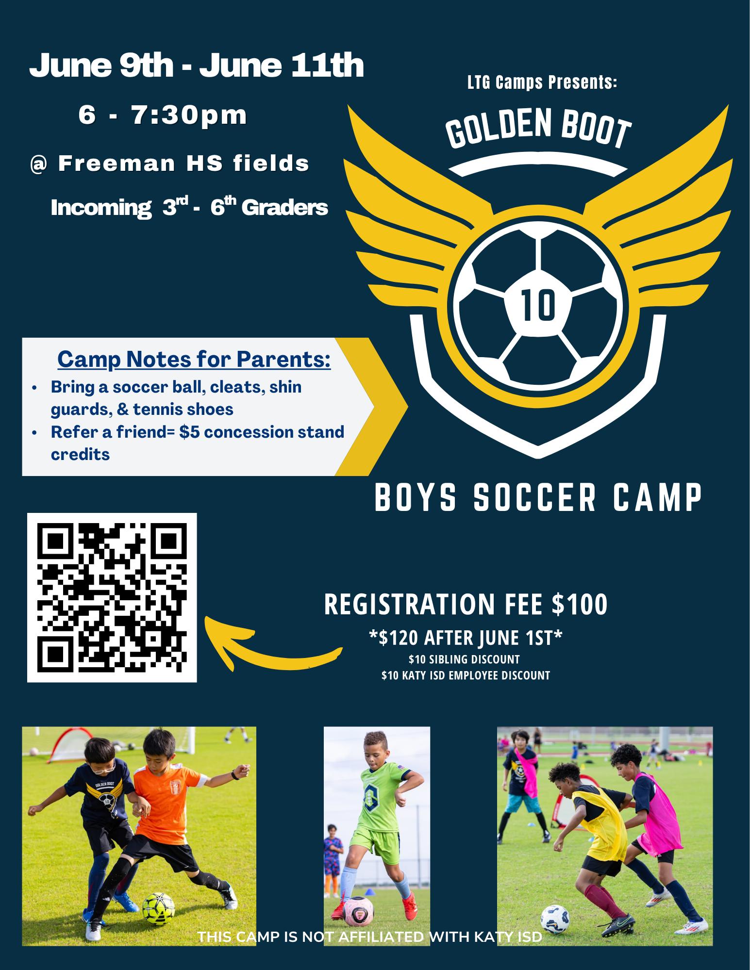 Learn The Game: Youth Football Camps Facebook ad: Soccer