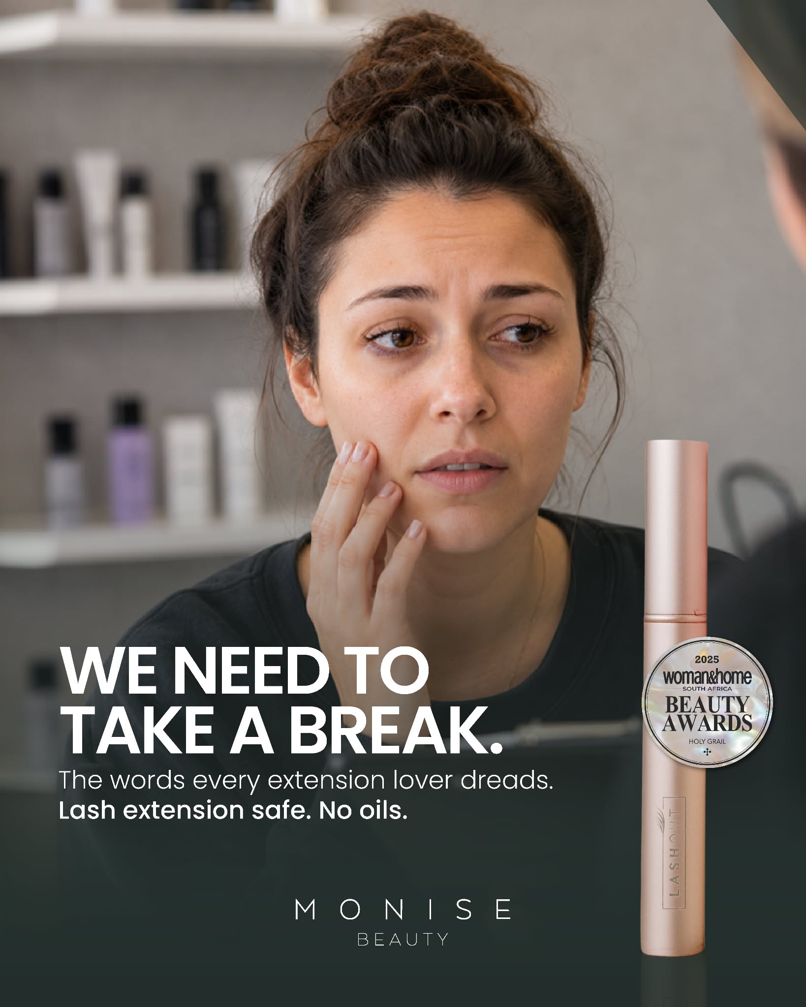 Monise Beauty Facebook ad: Before Your Lash Tech Says We Need A Break