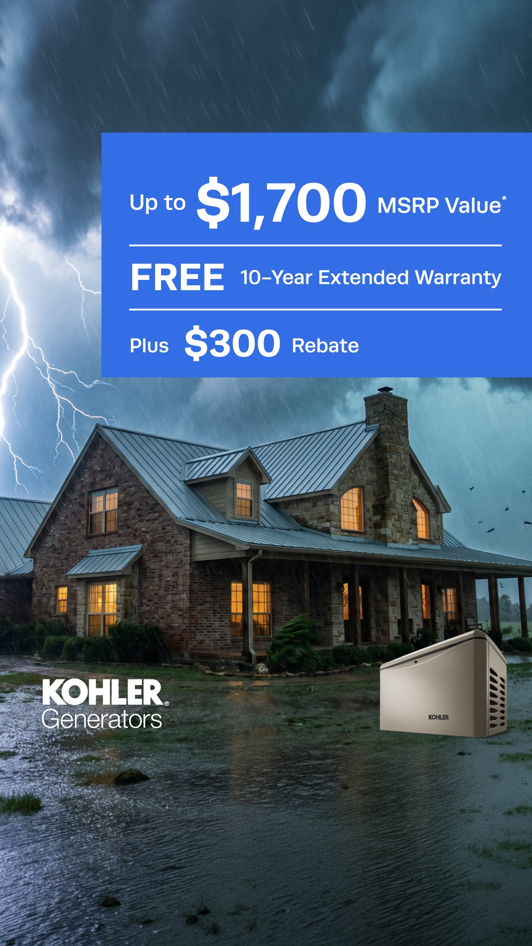 Kohler Energy – Generators Facebook ad