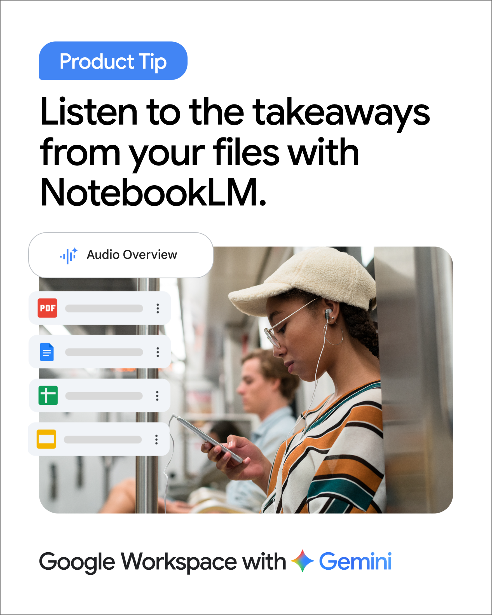 Google Workspace Facebook ad: Get instant insights with NotebookLM