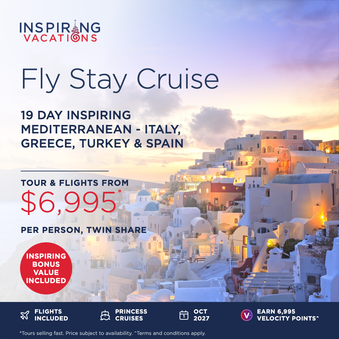 Inspiring Vacations Facebook ad: 14 nights, bonus value built in