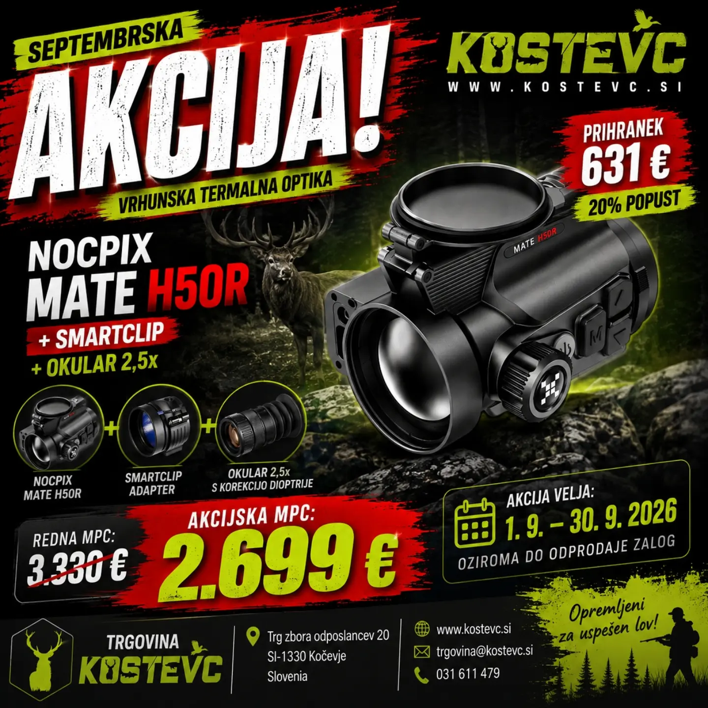 Trgovina Kostevc Facebook ad: Termovizijski clip-on nastavek Nocpix MATE H50R +…