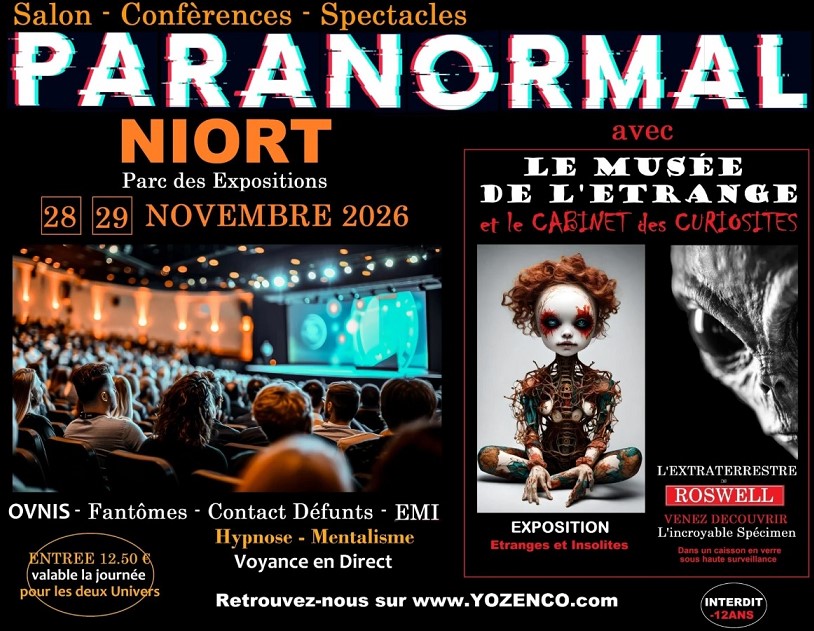 Salons du Paranormal Facebook ad: NIORT - Salon du Paranormal au PARC DES EXPOSITIONS…