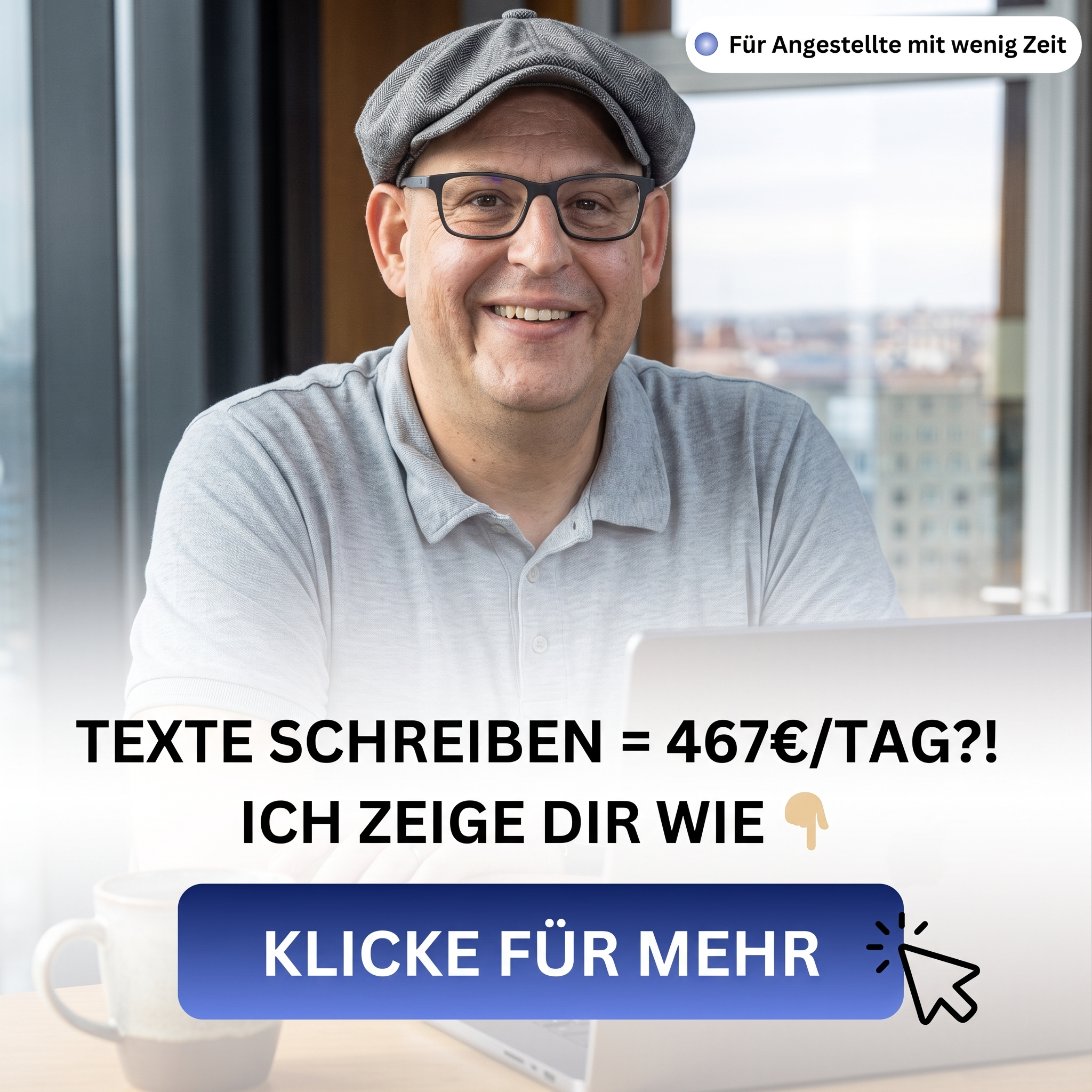Konrad Schmied Facebook ad: 2.Standbein mit anonymen Texten