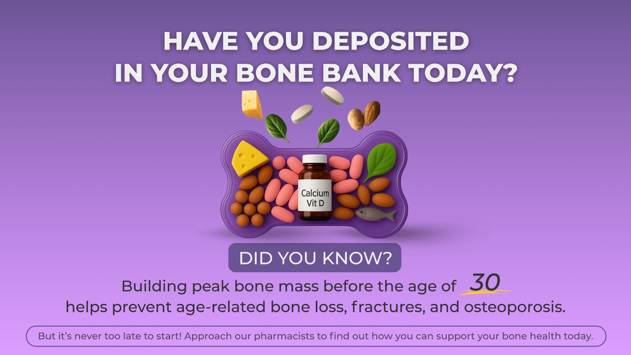 Caltrate SG Facebook ad: CALTRATE Bone & Muscle Triple Action PLUS Calcium + 500IU…