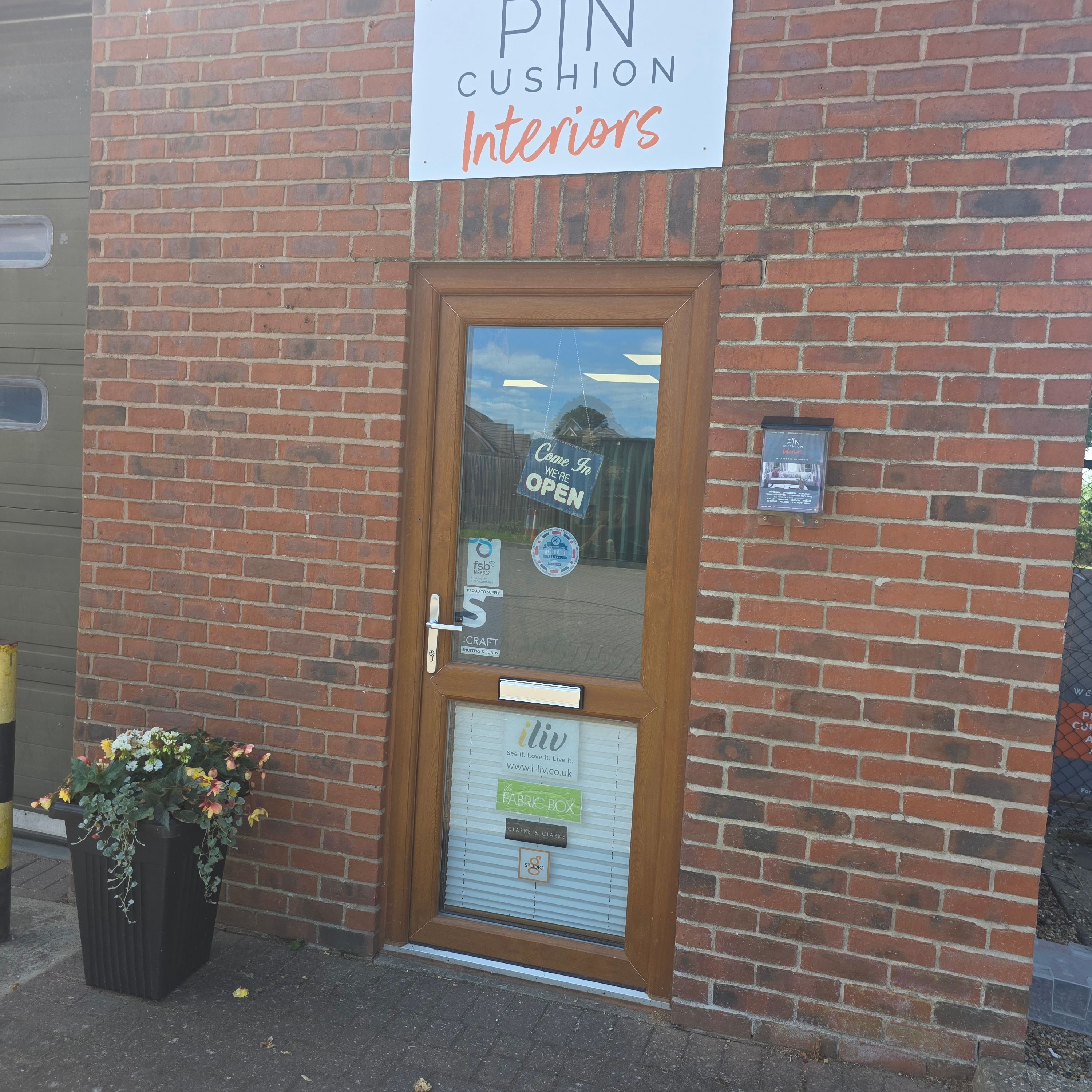 Pin Cushion Interiors Facebook ad: NEW SHOP OPEN