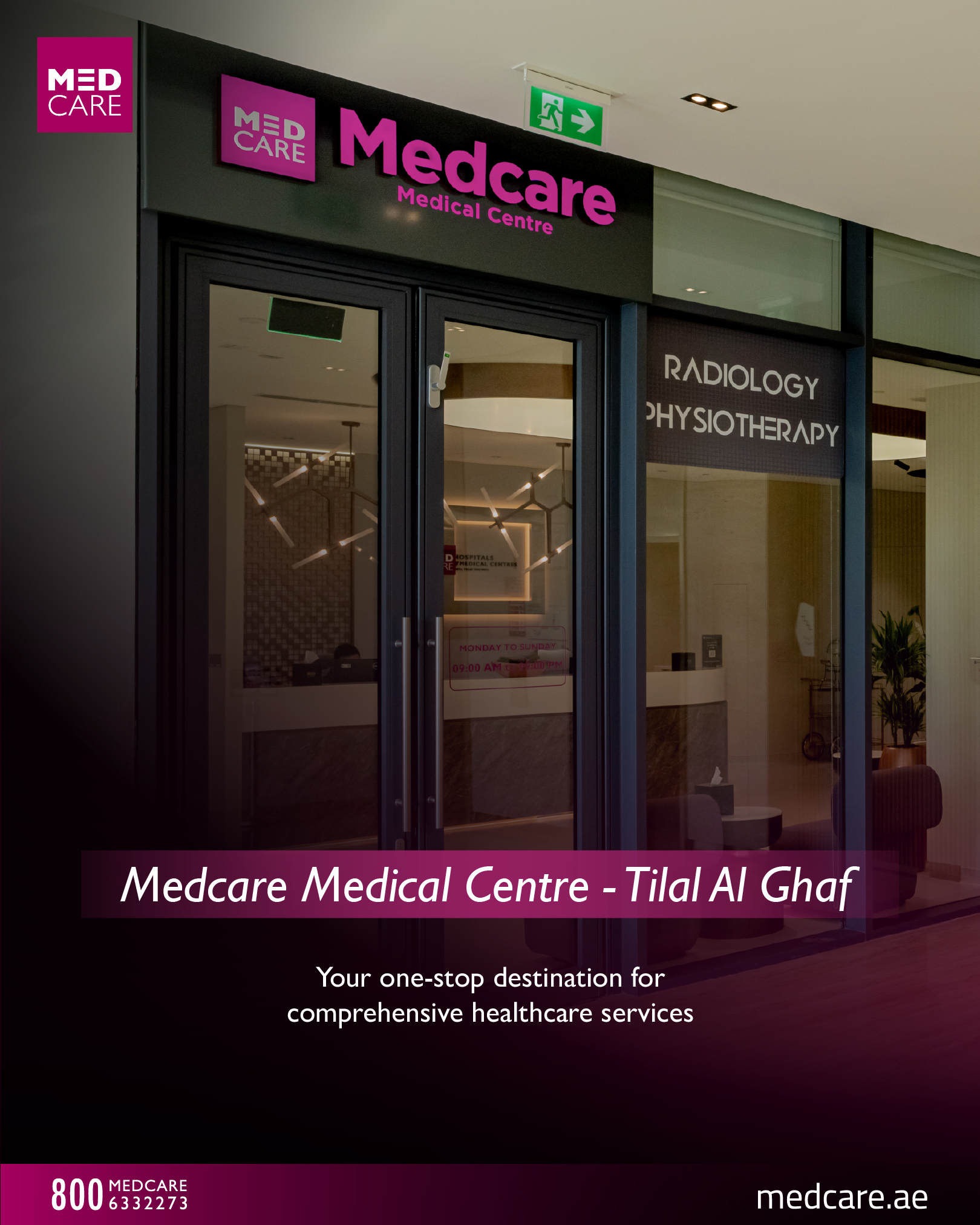 Medcare Facebook ad: Experience complete healthcare at Tilal Al Ghaf Medical…