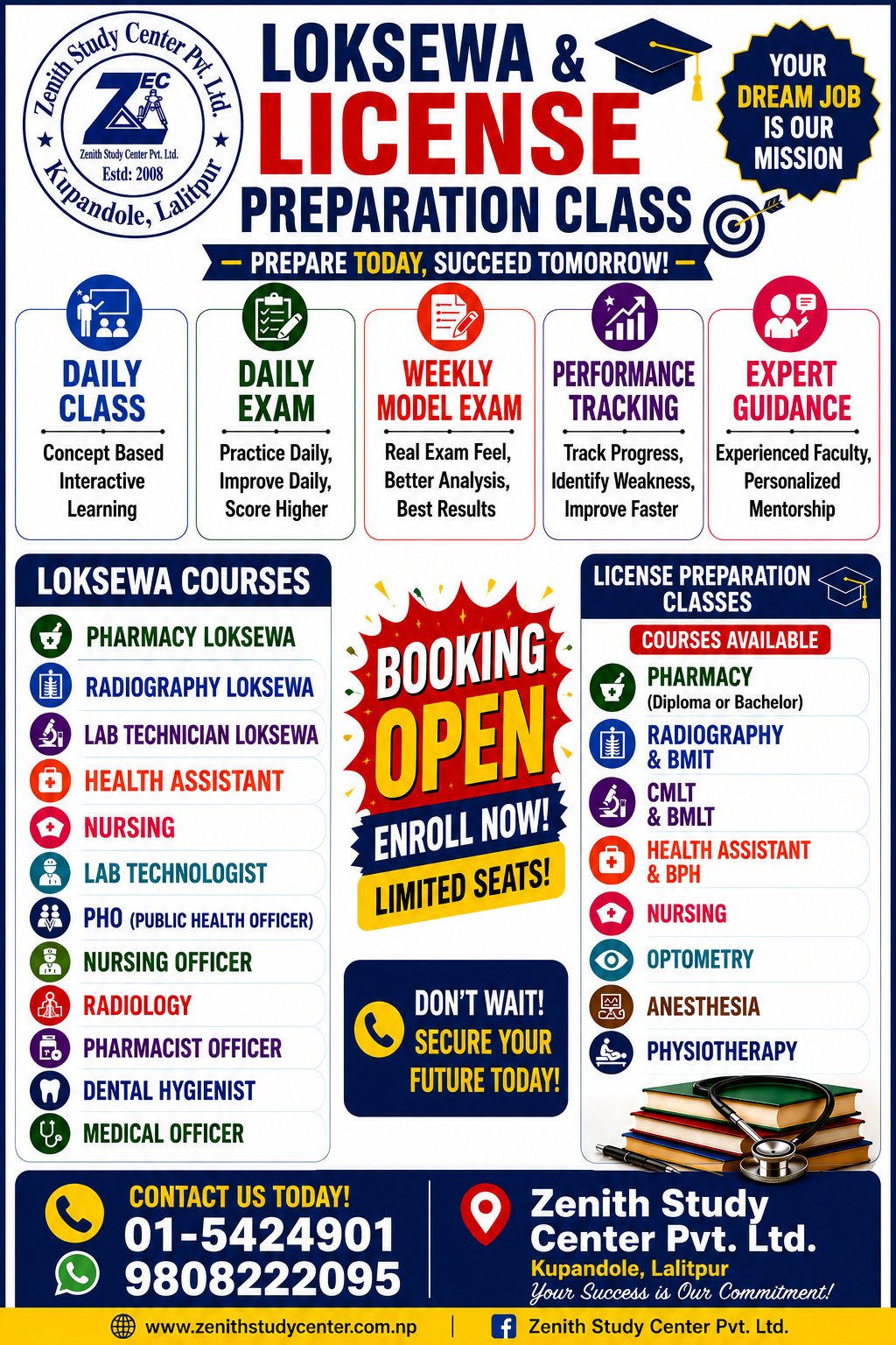 Zenith Study Center Pvt Ltd Facebook ad: Drop Your Details through Loksewa and License Class…