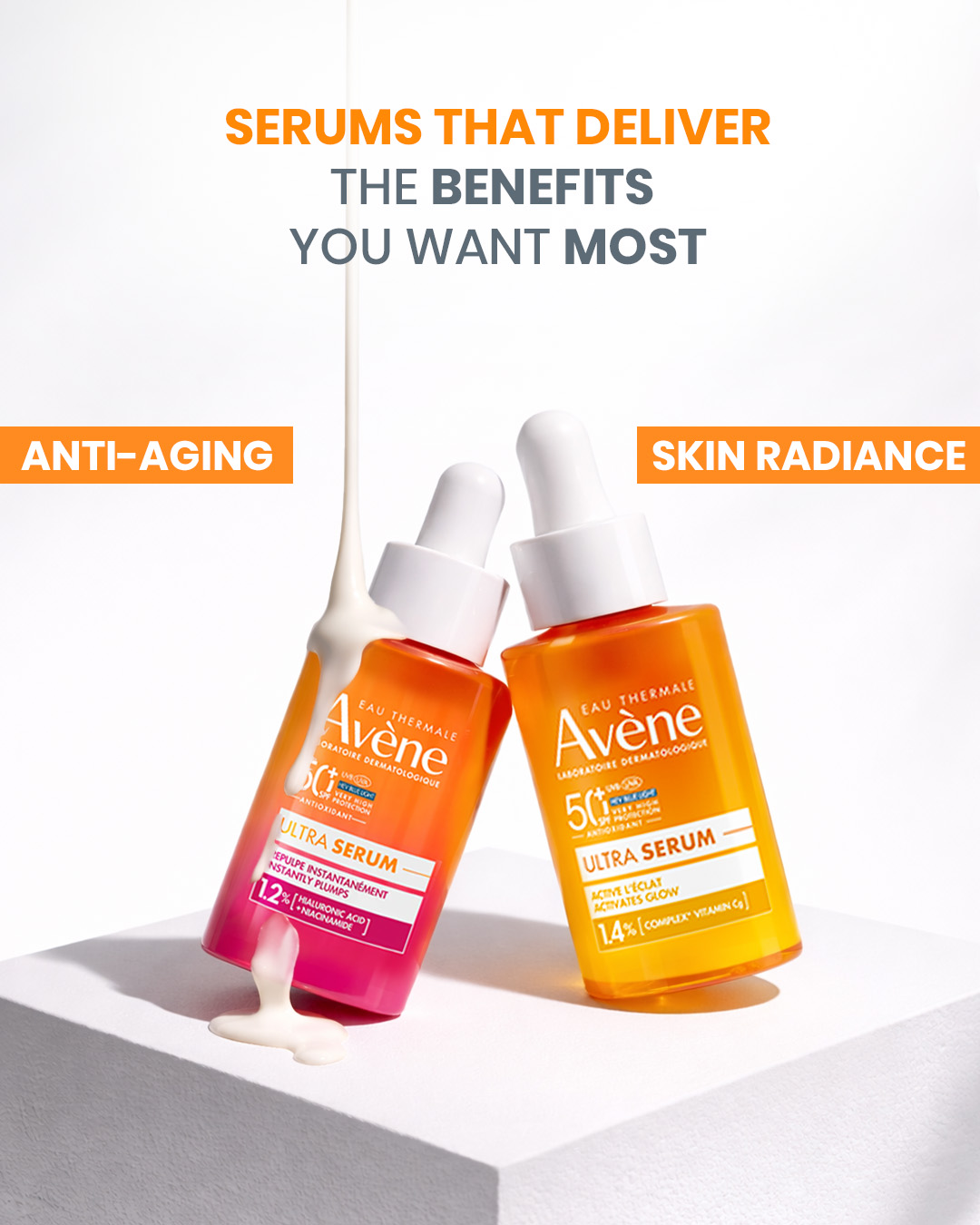 Eau Thermale Avène Facebook ad: Meet the 2-in-1 Ultra Serums at 25% off