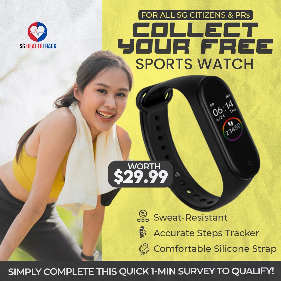 SG HealthTrack Facebook ad: Citizens/PRs - Claim Your Free Sports Watch!