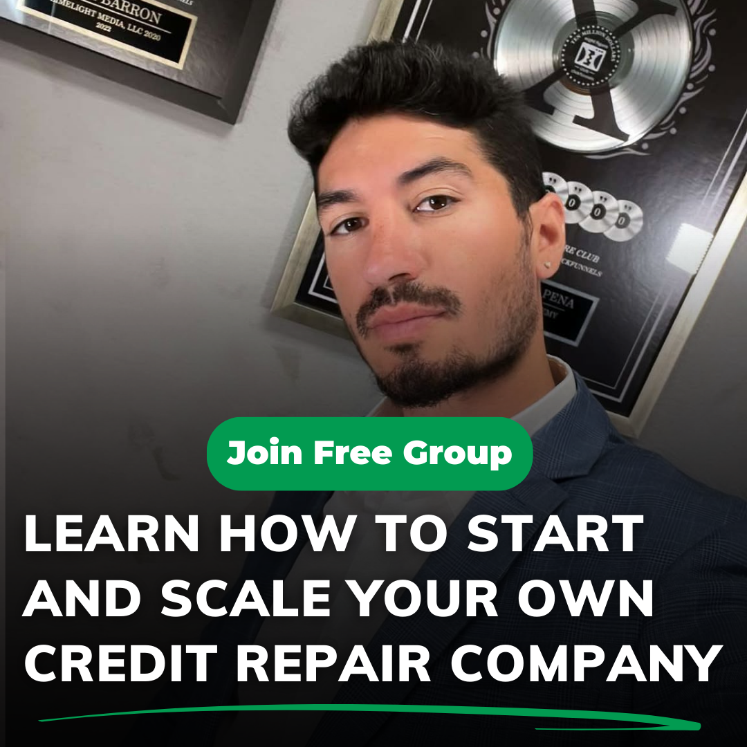 Credit Repair Automation Services. Facebook ad: Join Free Facebook Group