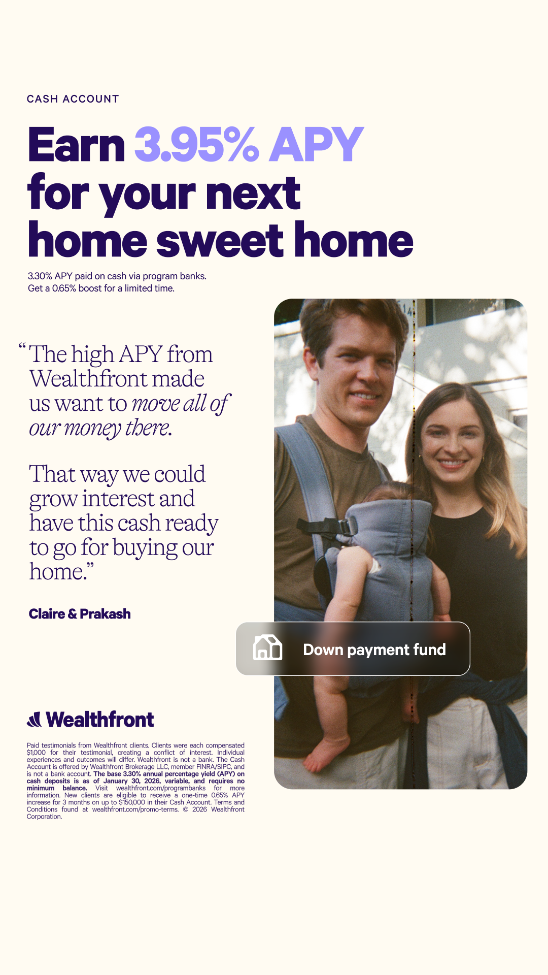 Wealthfront Facebook ad