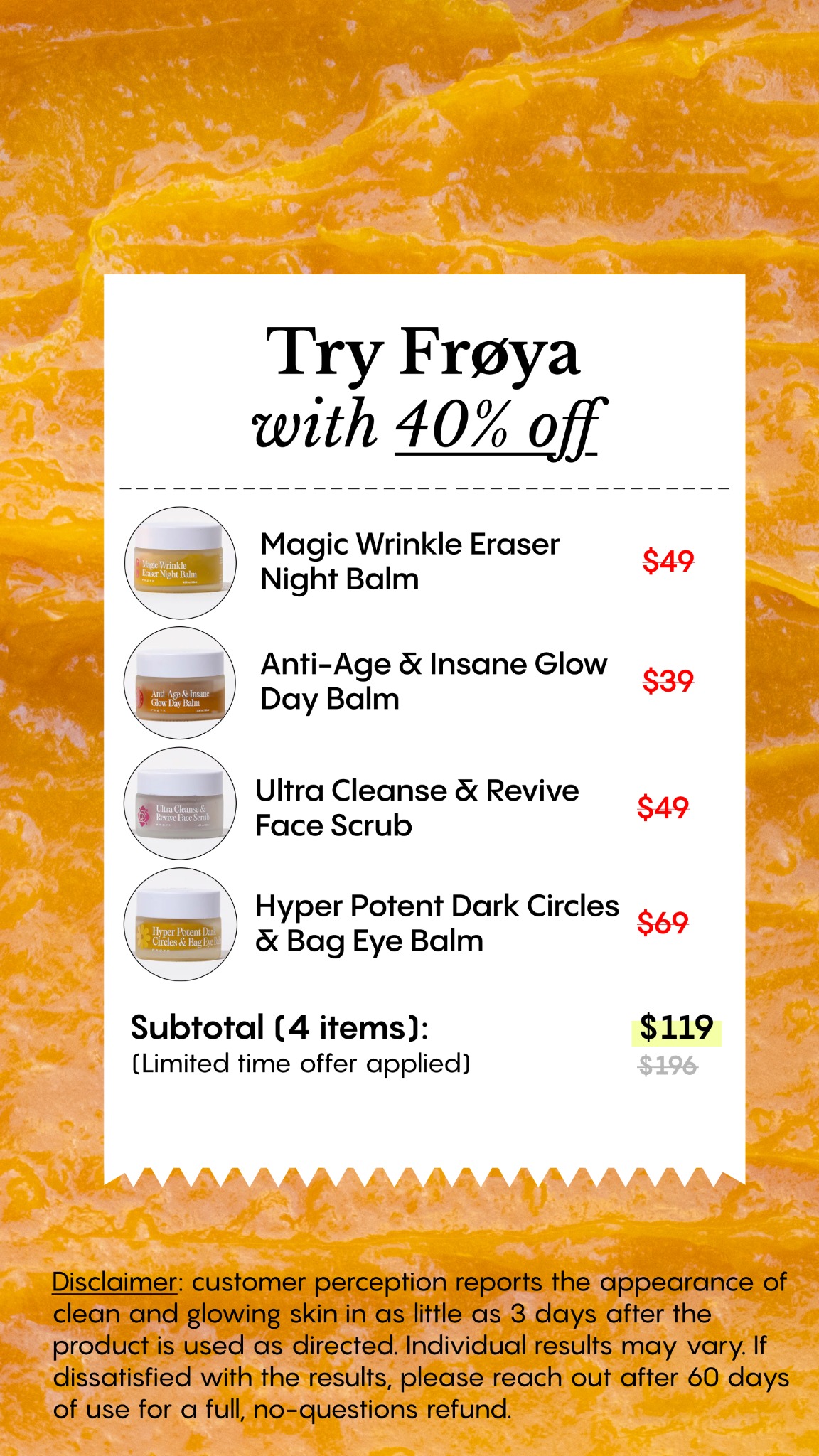 Frøya Organics Facebook ad