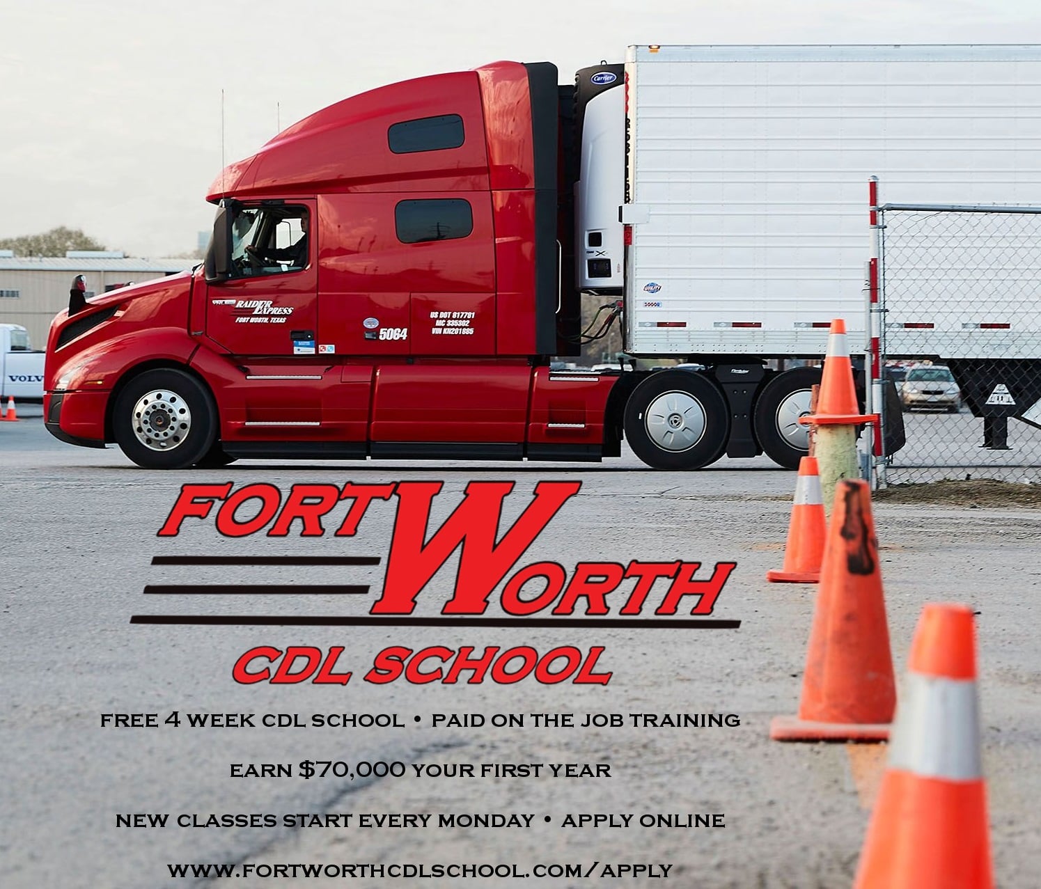 Fort Worth CDL School Facebook ad: Welcome to the Fort Worth CDL School!