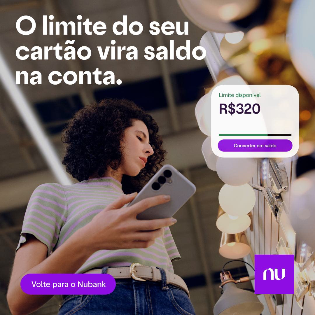 Nubank Facebook ad: Abra sua conta no Nubank