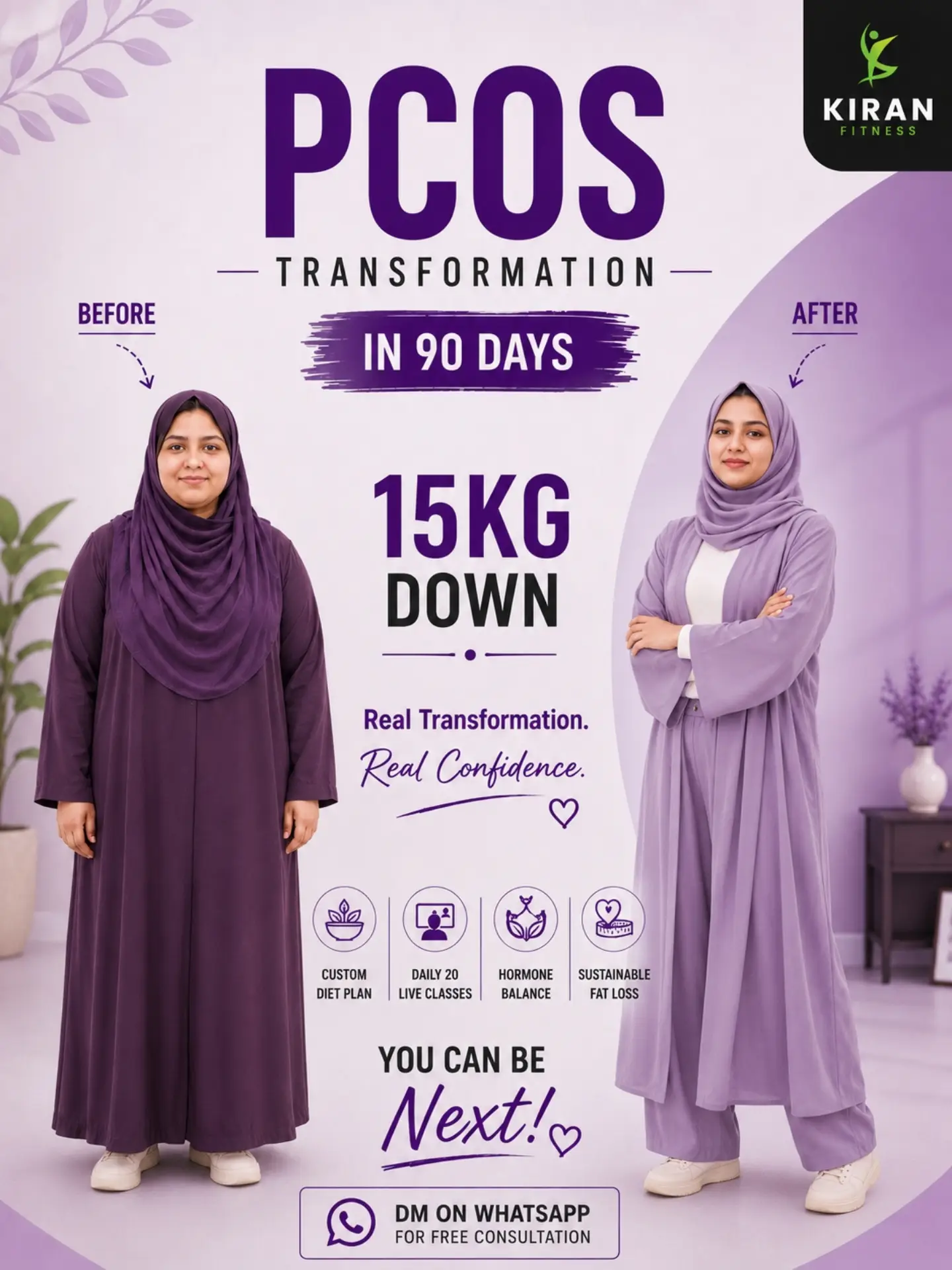 Kiran Fitness Facebook ad: 1 Daily live sessions