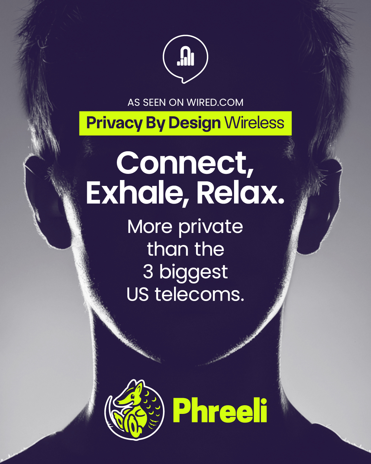 Phreeli Facebook ad: Upgrade your privacy.